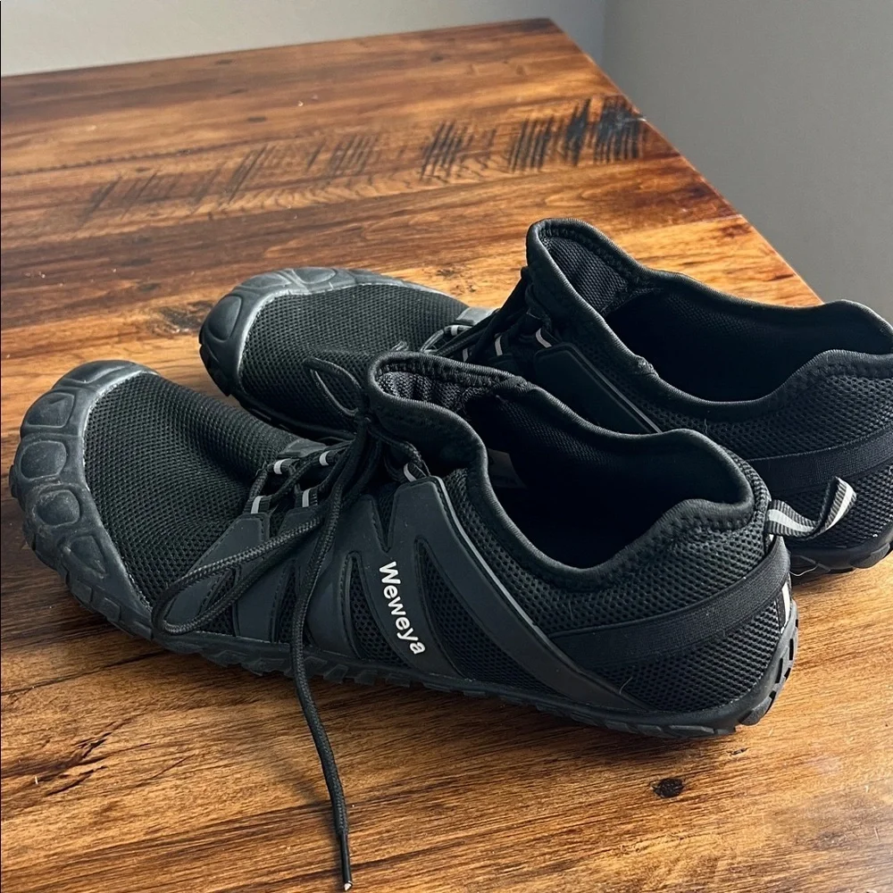 Weweya Black 45= Sz 11 Barefoot Men Minimalist Running Cross Training Shoe